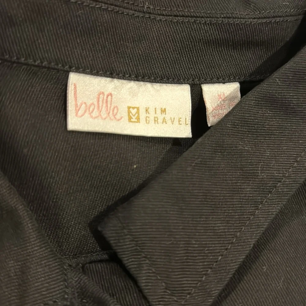 Belle by Kim Gravel NWOT Jacket in a combination of black denim/ Cotton Sleeves. - Picture 8 of 9
